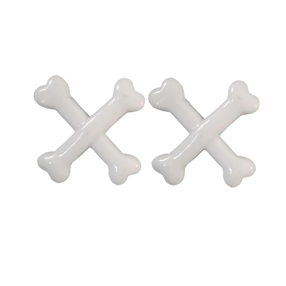 Crossbones Hairslide White 3 Crossbones Hairslide White