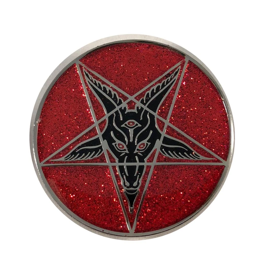 Kreepsville 666 Glitter Goat Baphomet Enamel Pin Badge Red 3 Kreepsville 666 Glitter Goat Baphomet Enamel Pin Badge Red