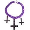 Inverted Cross Pentagram Necklace Purple 2 Inverted Cross Pentagram Necklace Purple -Kreepsville Clothing Store 436 Image1