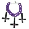 Inverted Cross Skull Bracelet Purple -Kreepsville Clothing Store 439 Image1