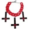 Inverted Cross Skull Bracelet Red -Kreepsville Clothing Store 440 Image1