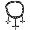 Inverted Cross Skull Necklace Black 2 Inverted Cross Skull Necklace Black -Kreepsville Clothing Store 446 Image1