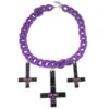 Inverted Cross Skull Necklace Purple 2 Inverted Cross Skull Necklace Purple -Kreepsville Clothing Store 447 Image1