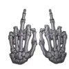 Skelli Hand Finger Bone Patch Pair White -Kreepsville Clothing Store 655 Image1