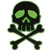 Skull Cross Bones Green Patch 2 Skull Cross Bones Green Patch -Kreepsville Clothing Store 680 Image1