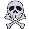 Skull Cross Bones White Patch -Kreepsville Clothing Store 681 Image1