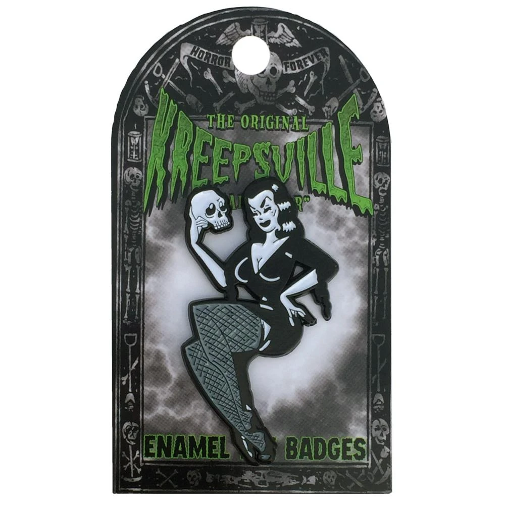 Vampira Skull Enamel Pin 4 Vampira Skull Enamel Pin - Image 2