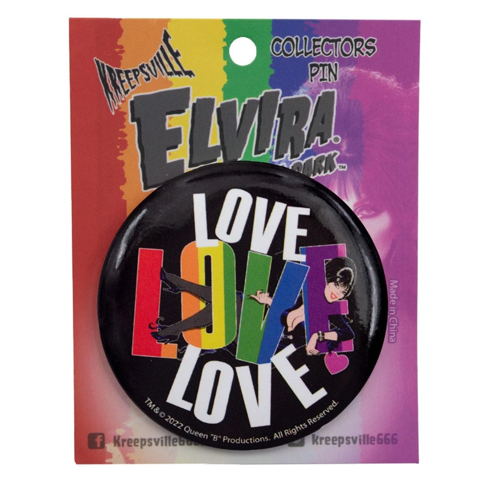 Elvira Love Large Round Button Badge 4 Elvira Love Large Round Button Badge - Image 2