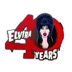 Elvira 40 Years Logo Red Glitter Enamel Pin