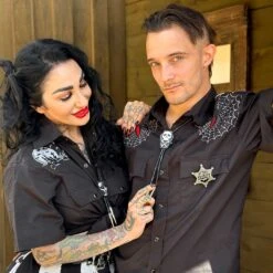 Bat County Sheriff Badge Enamel Pin -Kreepsville Clothing Store BESBB 4