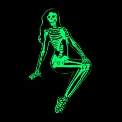 Skeleton Pin-up Girl Sitting Enamel Pin 7 Skeleton Pin-up Girl Sitting Enamel Pin -Kreepsville Clothing Store BESKS 3