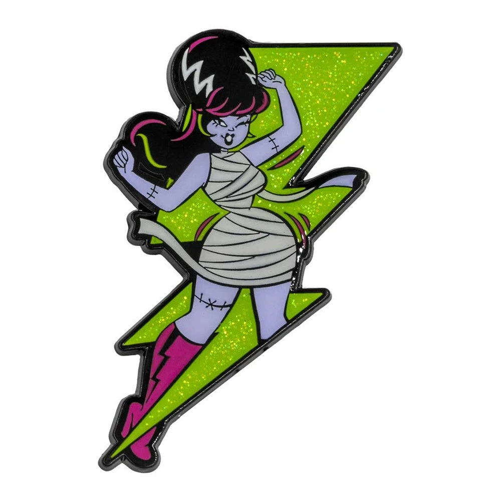 Bride Bolt Green Glitter Enamel Pin 3 Bride Bolt Green Glitter Enamel Pin