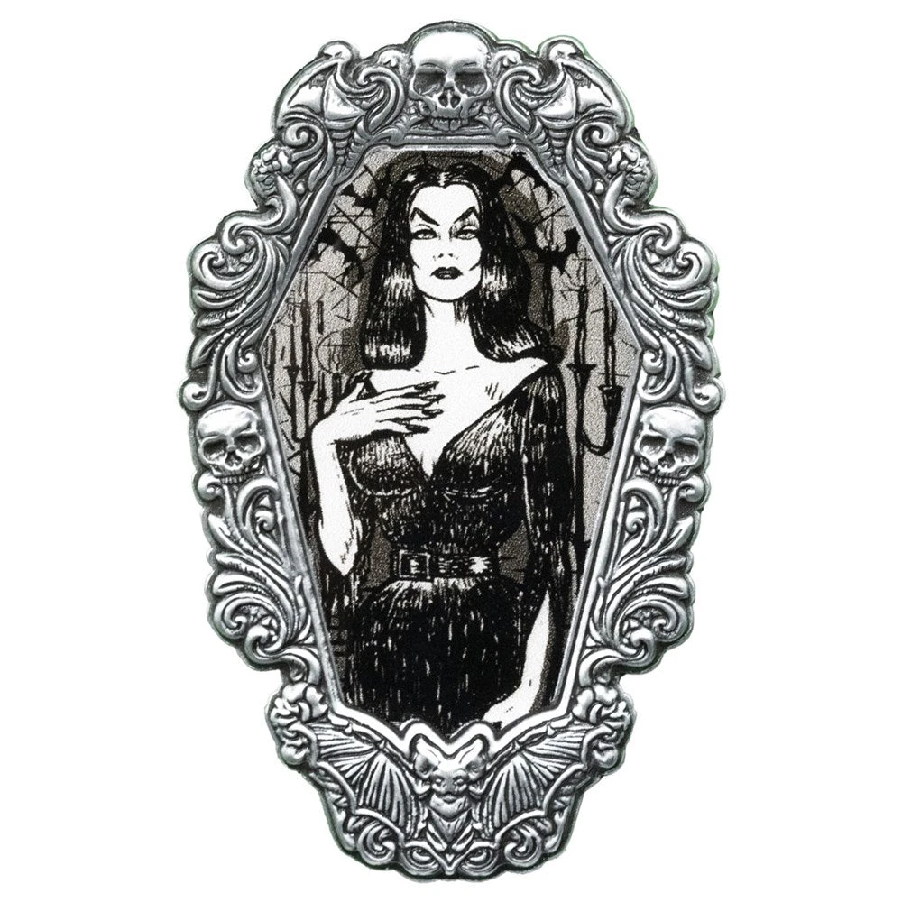 Vampira Gorey Gothic Frame Enamel Pin 3 Vampira Gorey Gothic Frame Enamel Pin