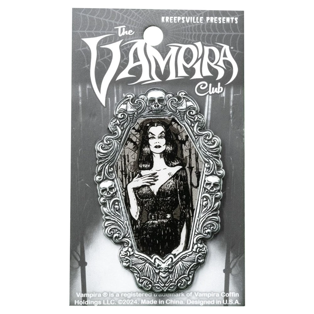 Vampira Gorey Gothic Frame Enamel Pin 4 Vampira Gorey Gothic Frame Enamel Pin - Image 2