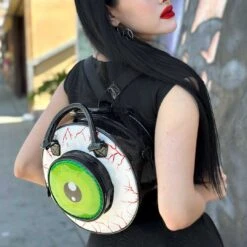 Eyeball Black Glitter Backpack Purse -Kreepsville Clothing Store BGEBBG 5