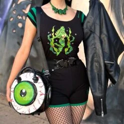 Eyeball Black Glitter Backpack Purse -Kreepsville Clothing Store BGEBBG 6