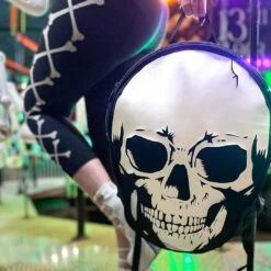 Big Skull Backpack White 11 Big Skull Backpack White -Kreepsville Clothing Store BPBSW 5