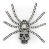 Dia Spider Skull Brooch Clear 1 Dia Spider Skull Brooch Clear -Kreepsville Clothing Store BRSSC 1