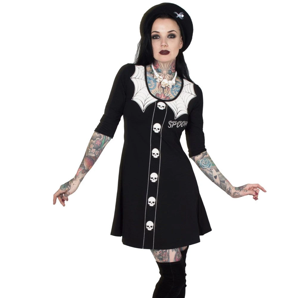 Spooky Girl Flare 3/4 Sleeve Dress 4 Spooky Girl Flare 3/4 Sleeve Dress - Image 2