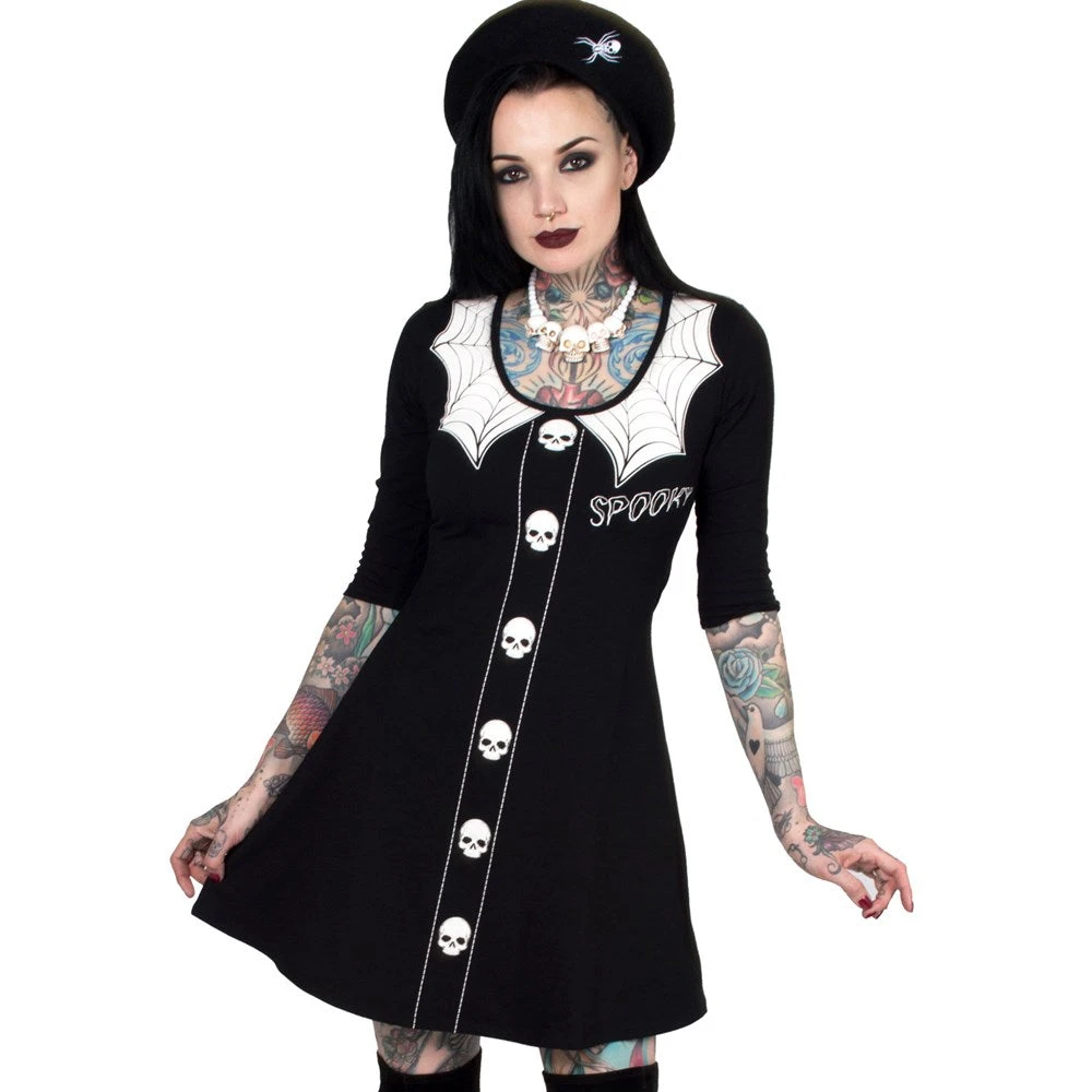 Spooky Girl Flare 3/4 Sleeve Dress 3 Spooky Girl Flare 3/4 Sleeve Dress