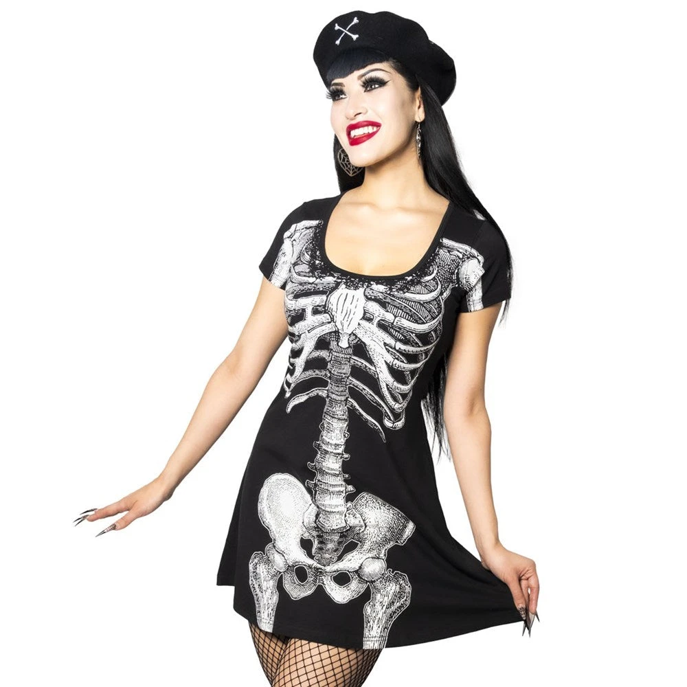Skeleton White Flare Dress 3 Skeleton White Flare Dress