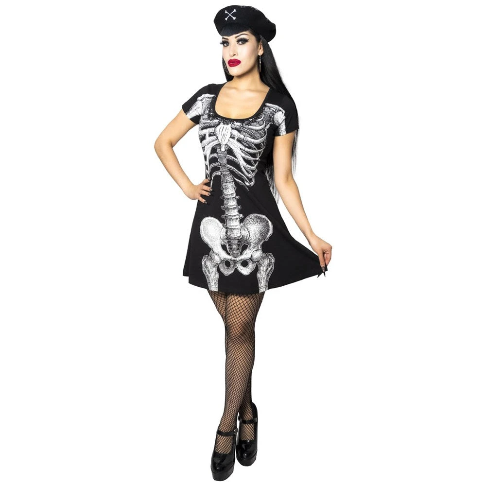 Skeleton White Flare Dress 4 Skeleton White Flare Dress - Image 2