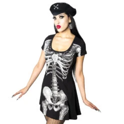 Skeleton White Flare Dress 7 Skeleton White Flare Dress -Kreepsville Clothing Store DRFSW 3