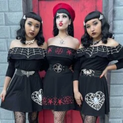 Ruffle Dress Web Heart 11 Ruffle Dress Web Heart -Kreepsville Clothing Store DRGWH 5