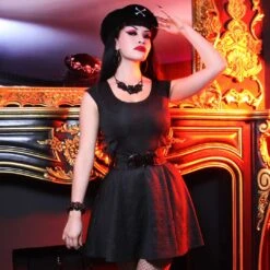 Death Repeat Embossed Skater Dress -Kreepsville Clothing Store DRMDRE 5