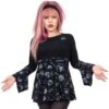 Spookshow Bell Sleeve Babydoll Top Blk/Grey 2 Spookshow Bell Sleeve Babydoll Top Blk/Grey -Kreepsville Clothing Store DRSKSSBG f560d351 fb96 4a74 a433 4498f16e0a82