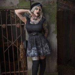 Tombstone Bats Skater Dress -Kreepsville Clothing Store DRSKTB 4