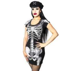 White Skeleton Tunic Dress 8 White Skeleton Tunic Dress -Kreepsville Clothing Store DRSW 3