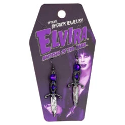 Elvira Dagger Earrings Purple -Kreepsville Clothing Store EEDP 3
