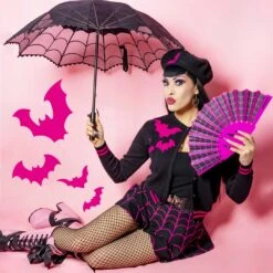 Bat Flock Pink Cardigan 10 Bat Flock Pink Cardigan -Kreepsville Clothing Store GCBFP 4