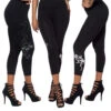 Black Cat N Mouse Capri Leggings 1 Black Cat N Mouse Capri Leggings -Kreepsville Clothing Store GCPCNM