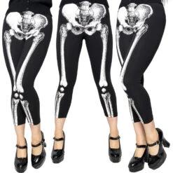Skele-Bone White Capri Leggings