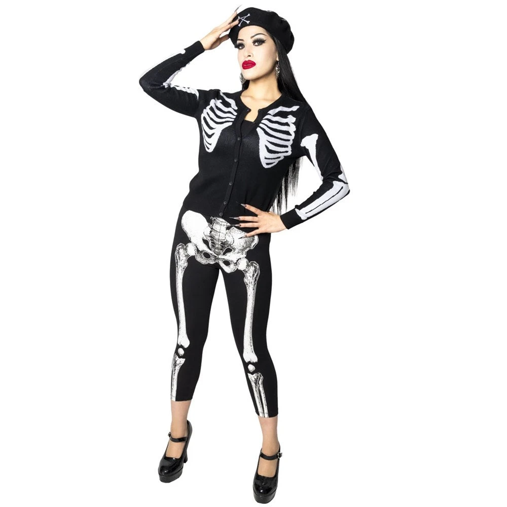 Skele-Bone White Capri Leggings 4 Skele-Bone White Capri Leggings - Image 2