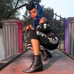 Strange & Unusual Stripe Capri Leggings -Kreepsville Clothing Store GCPSUS 4