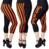 Trick Or Treat Stripe Capri Leggings 1 Trick Or Treat Stripe Capri Leggings -Kreepsville Clothing Store GCPTTS