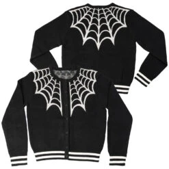 Spiderweb White Cardigan -Kreepsville Clothing Store GCSWW 3