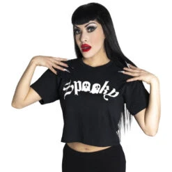 Spooky Ghost Glow Crop Top 8 Spooky Ghost Glow Crop Top -Kreepsville Clothing Store GCTSG 2