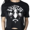 Vampira Bat Wing Crest Crop Tee 2 Vampira Bat Wing Crest Crop Tee -Kreepsville Clothing Store GCTVBW