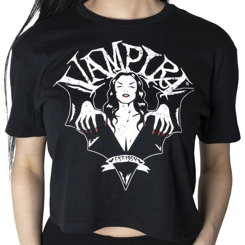Vampira Bat Wing Crest Crop Tee 3 Vampira Bat Wing Crest Crop Tee