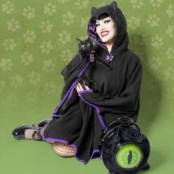 Black Cat Web Cape 12 Black Cat Web Cape -Kreepsville Clothing Store GHDCWC 5