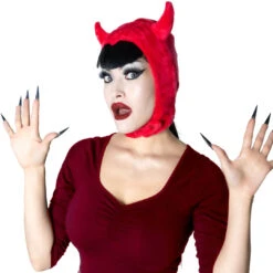Devil Red Horror Hood 11 Devil Red Horror Hood -Kreepsville Clothing Store GHHDR 4