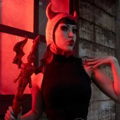 Devil Red Horror Hood 13 Devil Red Horror Hood -Kreepsville Clothing Store GHHDR 6