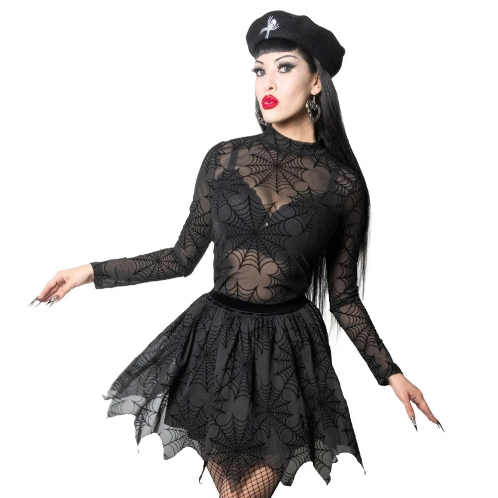 Spiderweb Mesh Mock Neck Top 4 Spiderweb Mesh Mock Neck Top - Image 2