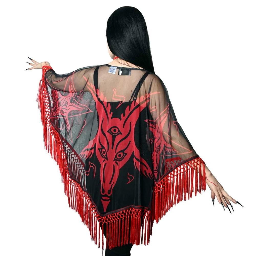 Satanic Goat Head Mesh Cape 5 Satanic Goat Head Mesh Cape - Image 3