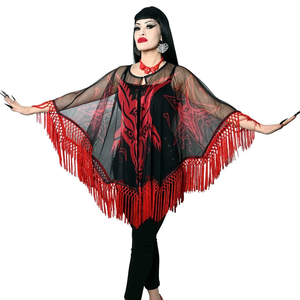 Satanic Goat Head Mesh Cape 3 Satanic Goat Head Mesh Cape