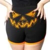 Pumpkin Trick Or Treat Womens Booty Shorts -Kreepsville Clothing Store GRSP 1